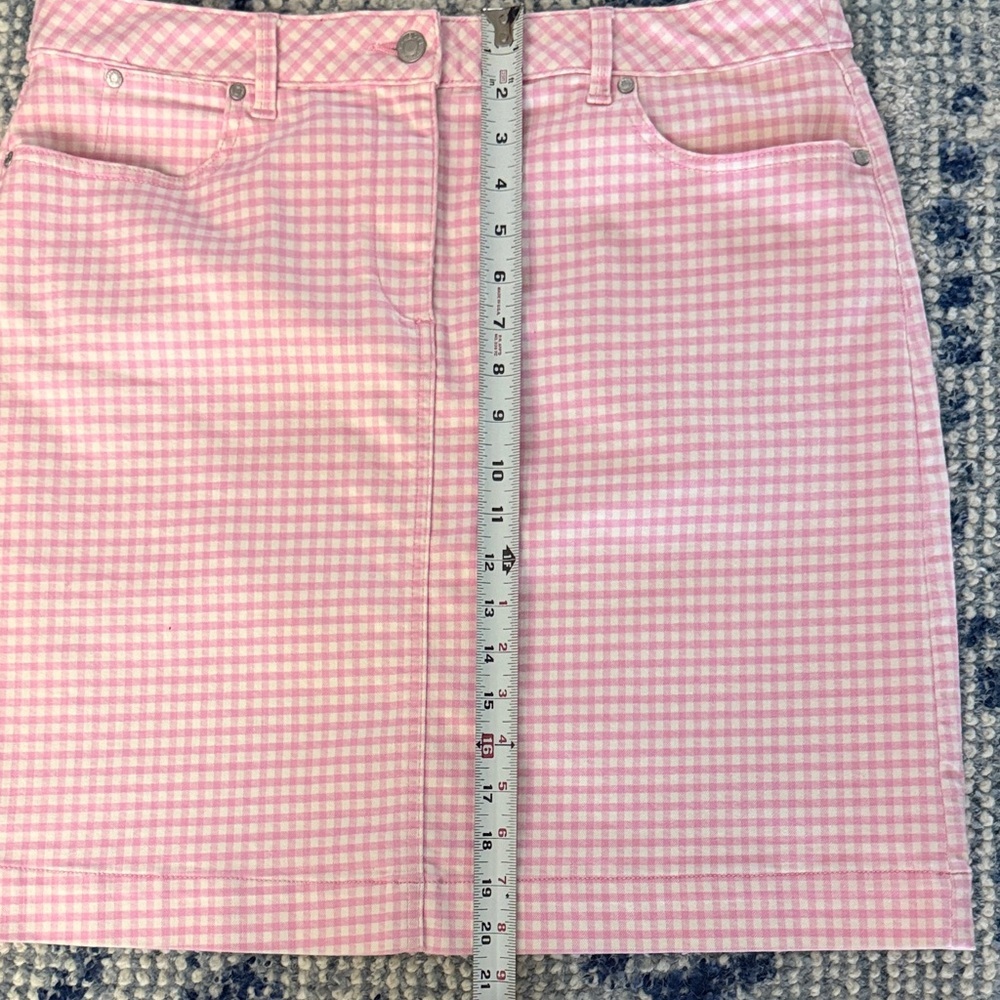 Talbots Pink Gingham Pencil Skirt - Picture 4 of 8